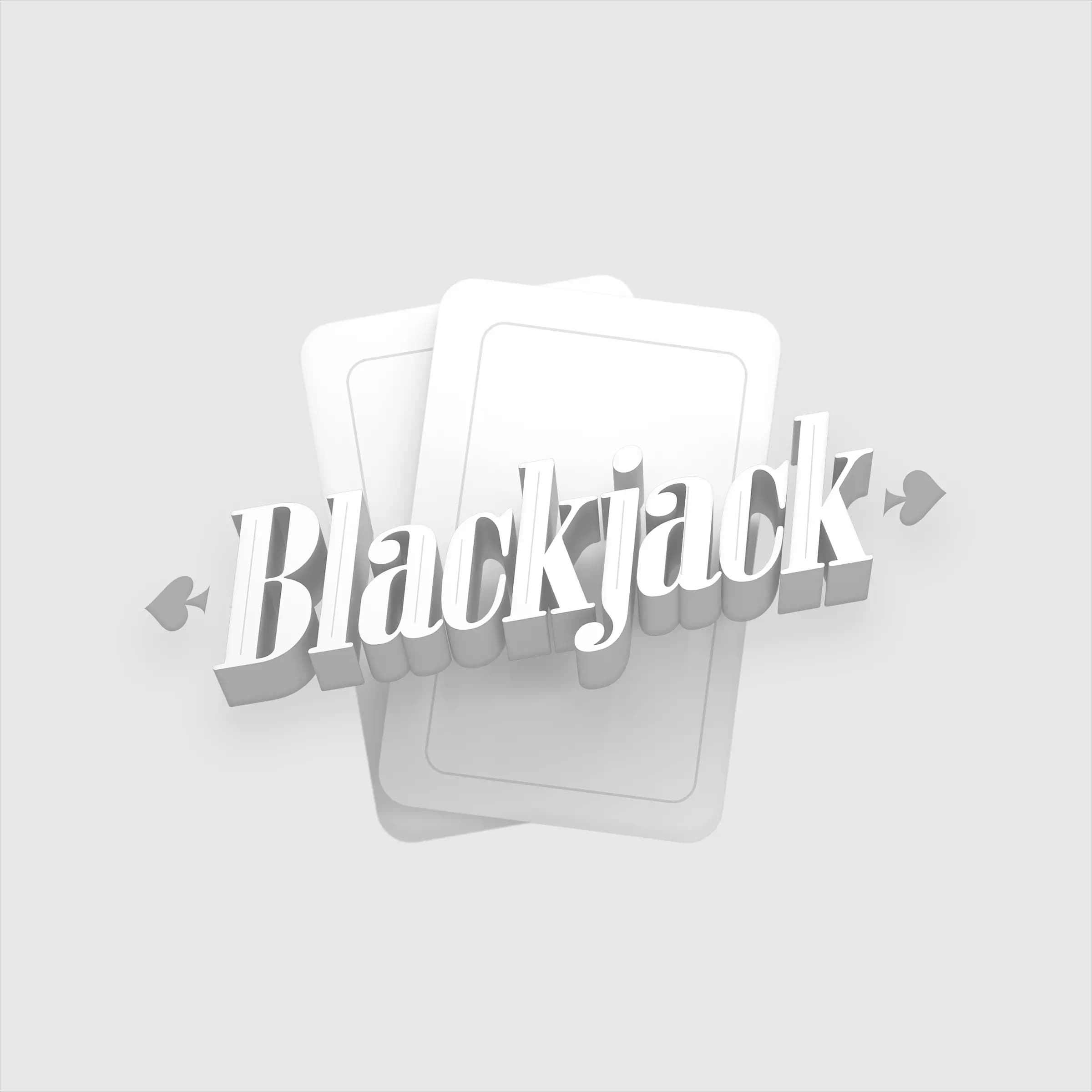 The word "Blackjack" in bold, 3D white letters with two playing cards behind it